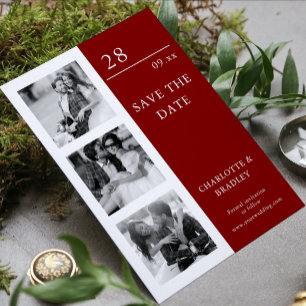 Reserve A Data Foto do Casamento Moderno Marrom Escuro Salve A Da