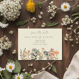 Reserve A Data Foto do Casamento outono Wildflower Boho Salvar a 