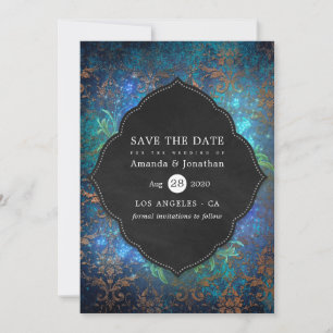 Reserve A Data Foto do Casamento tema damasco de Vintage Fantasy