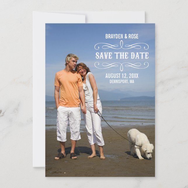 Reserve A Data Foto do cheio para salvar a data (Frente)