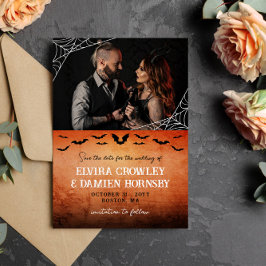 Reserve A Data Foto do Gótico Web Spider Flying Bats Salve a Data