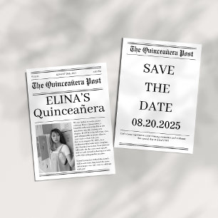 Reserve A Data Foto do jornal exclusivo Black and white Quinceañe