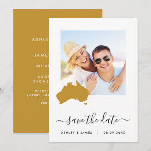 Reserve A Data Foto do Mapa da Austrália Casamento Salve o Cart