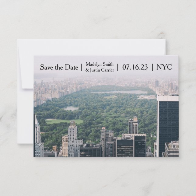 Reserve A Data Foto do Parque Central NYC - 3x5 Salvar a Data (Frente)