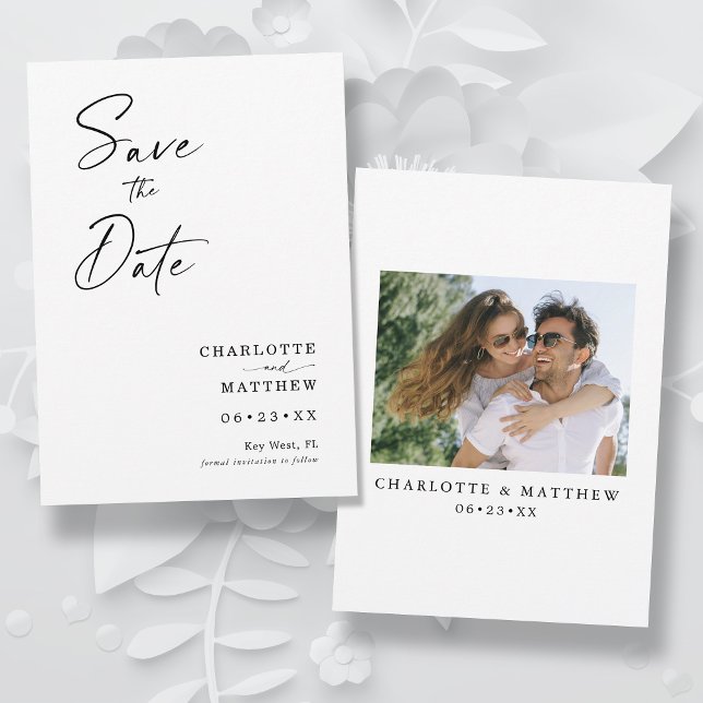 Reserve A Data Foto do Script 1 de Tinta Moderna Caligráfica (The card color can easily be changed by selecting "Edit Design")