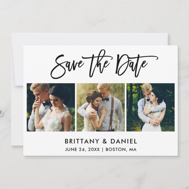 Reserve A Data Foto do Script 3 de Pincel Moderno (Frente)