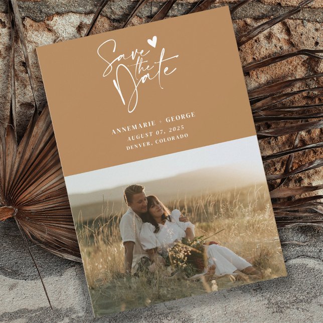 Reserve A Data Foto do Script de Caligrafia do Terracotta Moderno (Criador carregado)