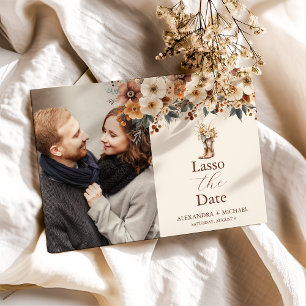 Reserve A Data Foto do Western Boots Floral Terracotta Wedding