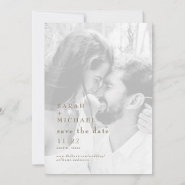 Reserve A Data Foto Dourada e Branca Moderna - Salvar a Data