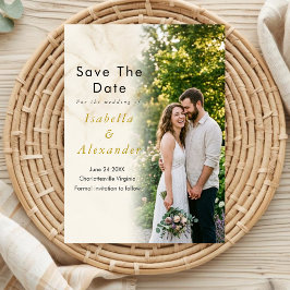 Reserve A Data Foto Editorial Moderna para Save the Date com Códi