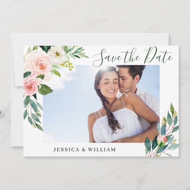 Reserve A Data FOTO Elegante Eucalyptus Blush Flower Pink (Frente)