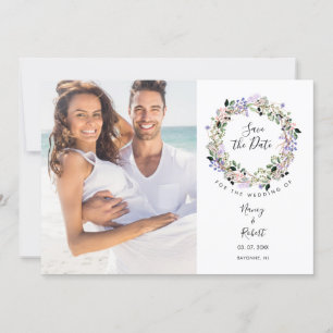 Reserve A Data Foto Elegante Lavanda Floral Garland Chic