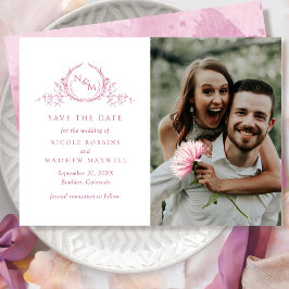 Reserve A Data Foto Elegante Mauve Pink Monogramas Casamento