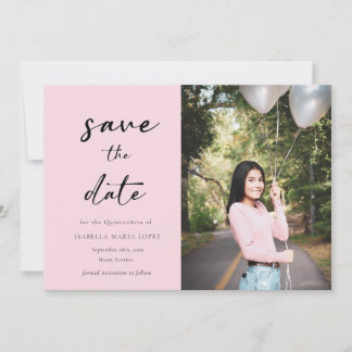 Reserve A Data Foto Elegante Rosa Quinceanera Salve a Data