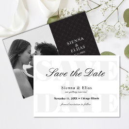 Reserve A Data Foto em preto branco e simples Salvar a data