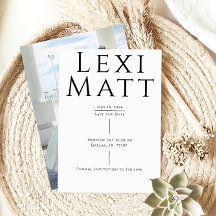 Foto em preto e branco moderno Salvar a Data