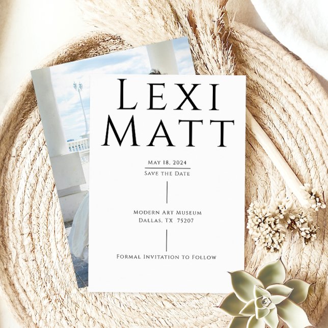 Reserve A Data Foto em preto e branco moderno Salvar a Data (Criador carregado)