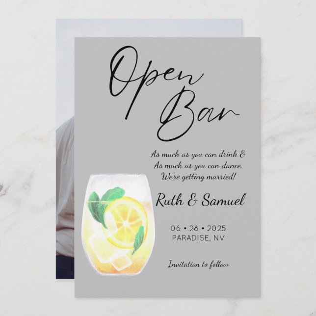 Reserve A Data Foto Engraçada da Cinza Moderna (Frente/Verso)