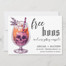 Foto engraçada de casamento de Halloween com bebid