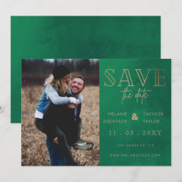 Reserve A Data Foto Escrita Manual Rustic Green - Salvar a Data