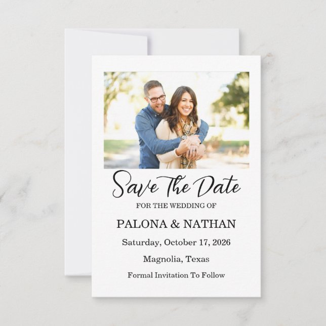 Reserve A Data Foto: Flat Save The Date Card (Frente)