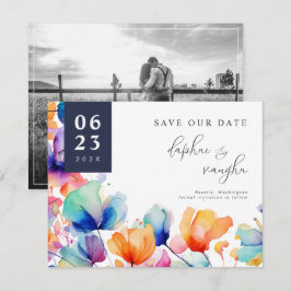 Reserve A Data Foto Floral Floral Bright Watercolor Salvar A Data