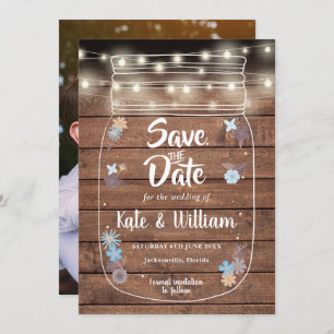 Reserve A Data Foto Floral Rustic Mason Jar String Lights