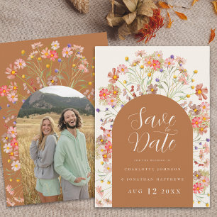 Reserve A Data Foto: Floral Wildflower Arch Boho Casamento outono