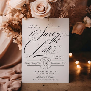 Reserve A Data Foto Formal Elegante De Caligrafia Preta