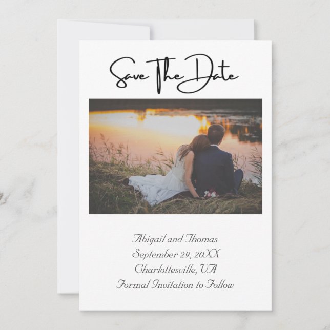 Reserve A Data Foto Formal Elegante Moderno Na Moda Chic  (Frente)