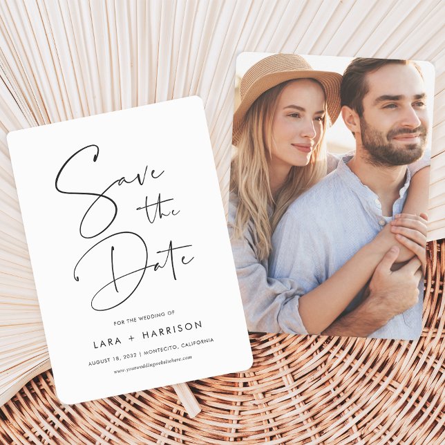 Reserve A Data Foto manuscrita minimalista moderna (Criador carregado)