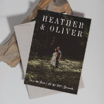 Reserve A Data Foto Minimal Serif<br><div class="desc">Texto personalizado em serifa simples sobre foto de sangria total. Opção para mais duas fotos no verso ou personalizar e editar como desejar.</div>