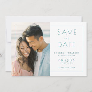 Reserve A Data Foto Minimalista Azul Claro Alegre