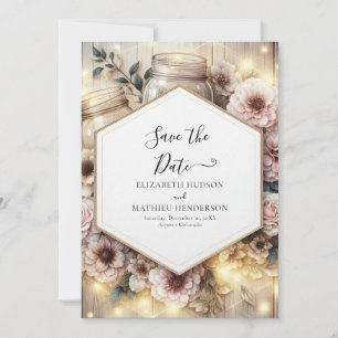 Reserve A Data Foto Minimalista Mason Jar Wedding