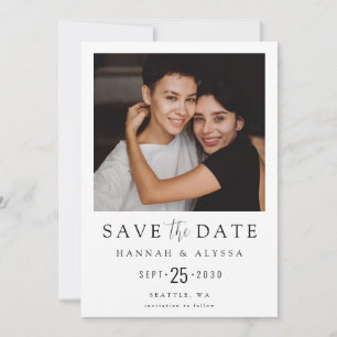 Reserve A Data Foto Minimalista Moderna LGBTQ Salvar Data de Casa