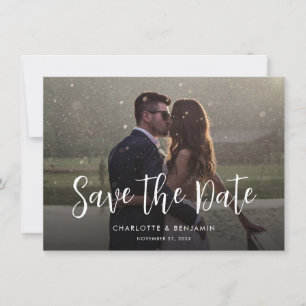 Reserve A Data Foto Moderna - Casamento com Letra Mão