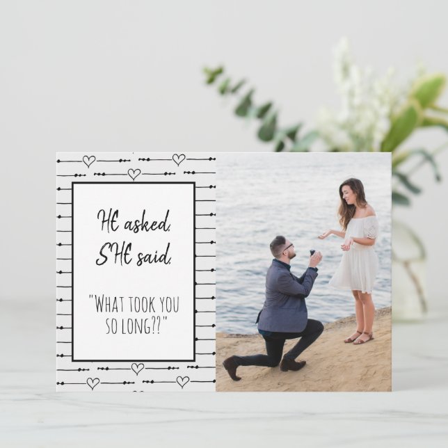 Reserve A Data Foto Moderna Engraçada Ele Perguntou Que Ela Disse (Em pé/Frente)