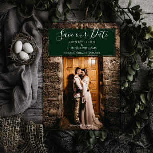 Reserve A Data Foto Moderna Salva a Data   Emerald Green