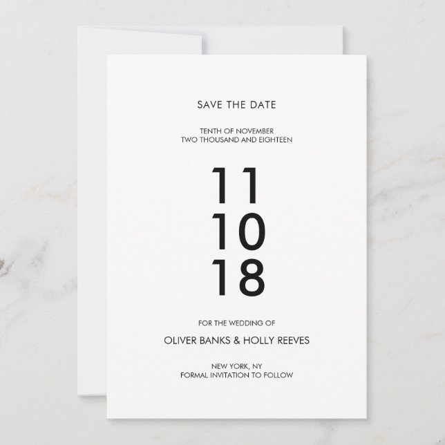 Reserve A Data Foto moderna salvar data (Frente)