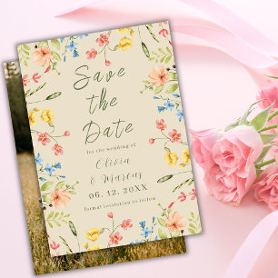 Reserve A Data Foto Moderna Simples Flores Selvagens bege