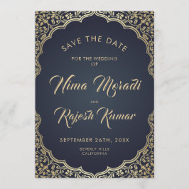 Reserve A Data Foto para salvar a data, casamento indiano, azul e