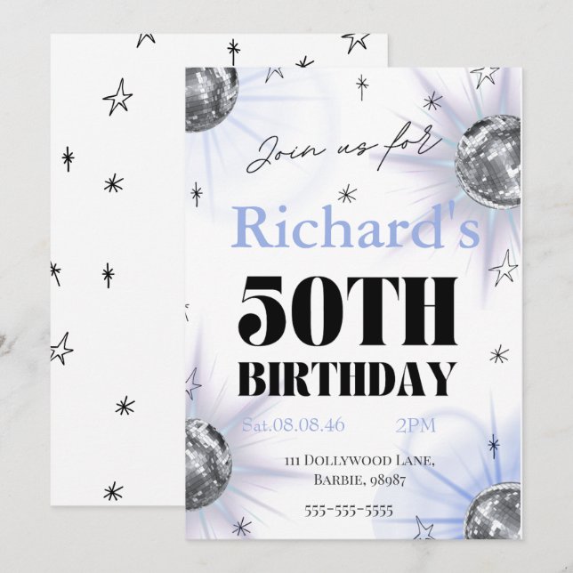Reserve A Data foto personalizada comemorativa 50º aniversário (Frente/Verso)