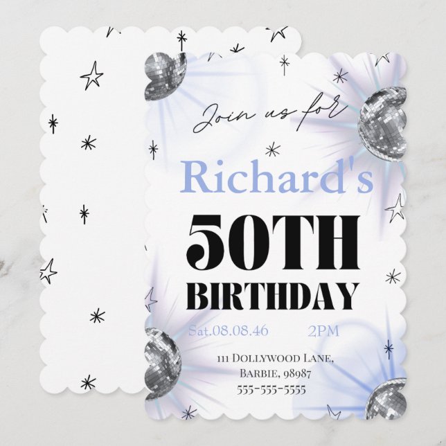 Reserve A Data foto personalizada comemorativa 50º aniversário (Frente/Verso)