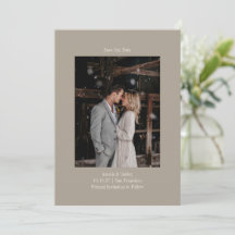 Foto Personalizada De Casamento Elegante De Taupe 