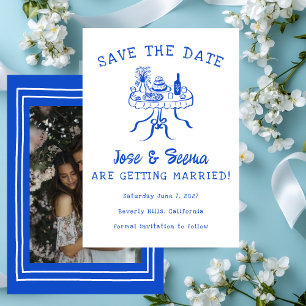 Reserve A Data Foto Personalizada de Fenda Desenhada à Mão de Jan