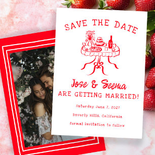 Reserve A Data Foto Personalizada de Fenda Desenhada à Mão de Jan