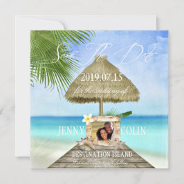 Reserve A Data Foto personalizada de praia tropical exótica