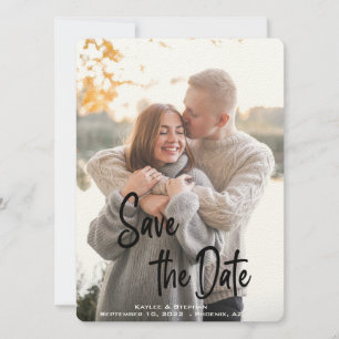Reserve A Data Foto Personalizada de Script Manuscrito de na moda