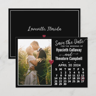 Reserve A Data Foto Personalizada do Calendário de Casamento de a