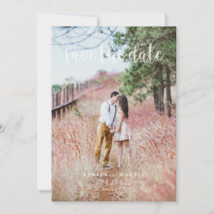 Reserve A Data Foto personalizada simples e elegante, com script